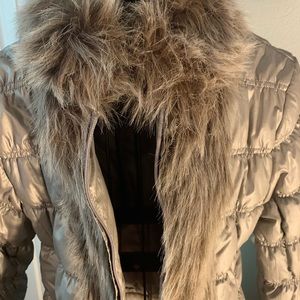 INC puffer jacket with faux fur